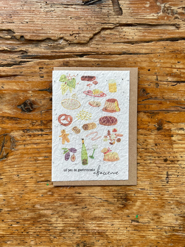 Carte à planter " Un peu de gastronomie alsacienne "