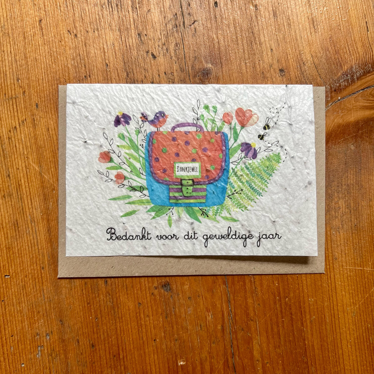 Carte à planter " Bedankt " en néerlandais 