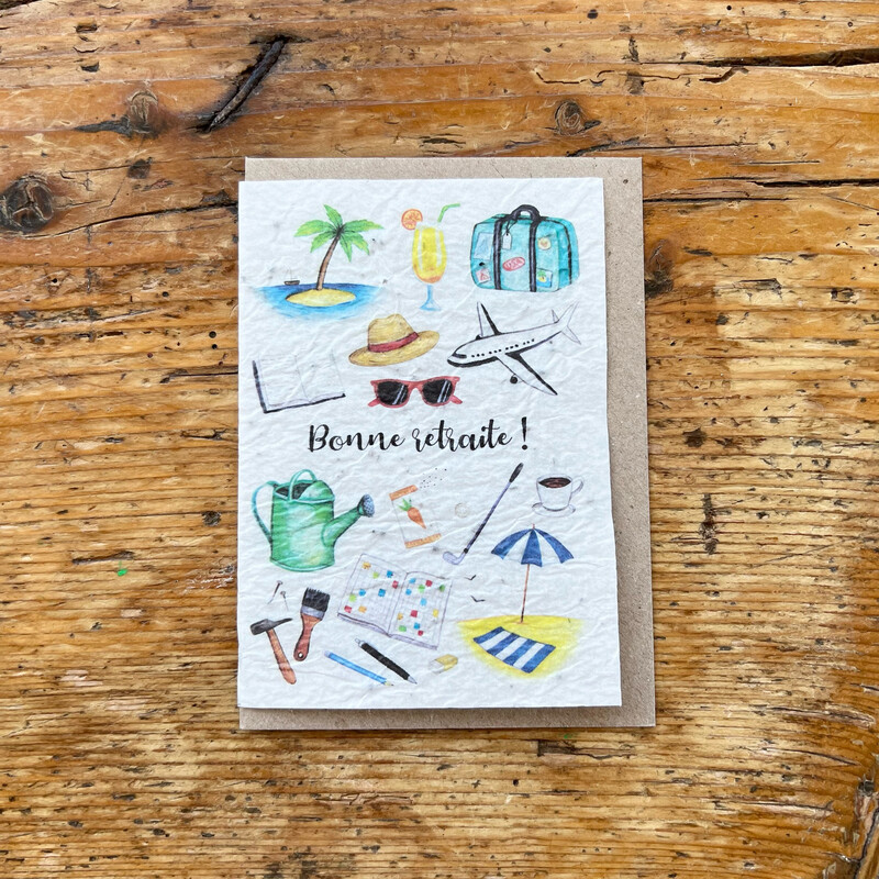 Carte à planter "Retraite"