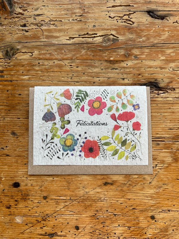 Carte à planter " félicitations coquelicot "