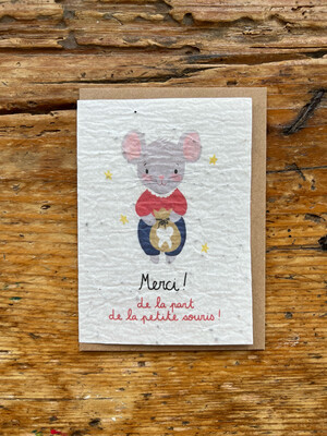Carte à planter « Merci de la part de la petite souris » 