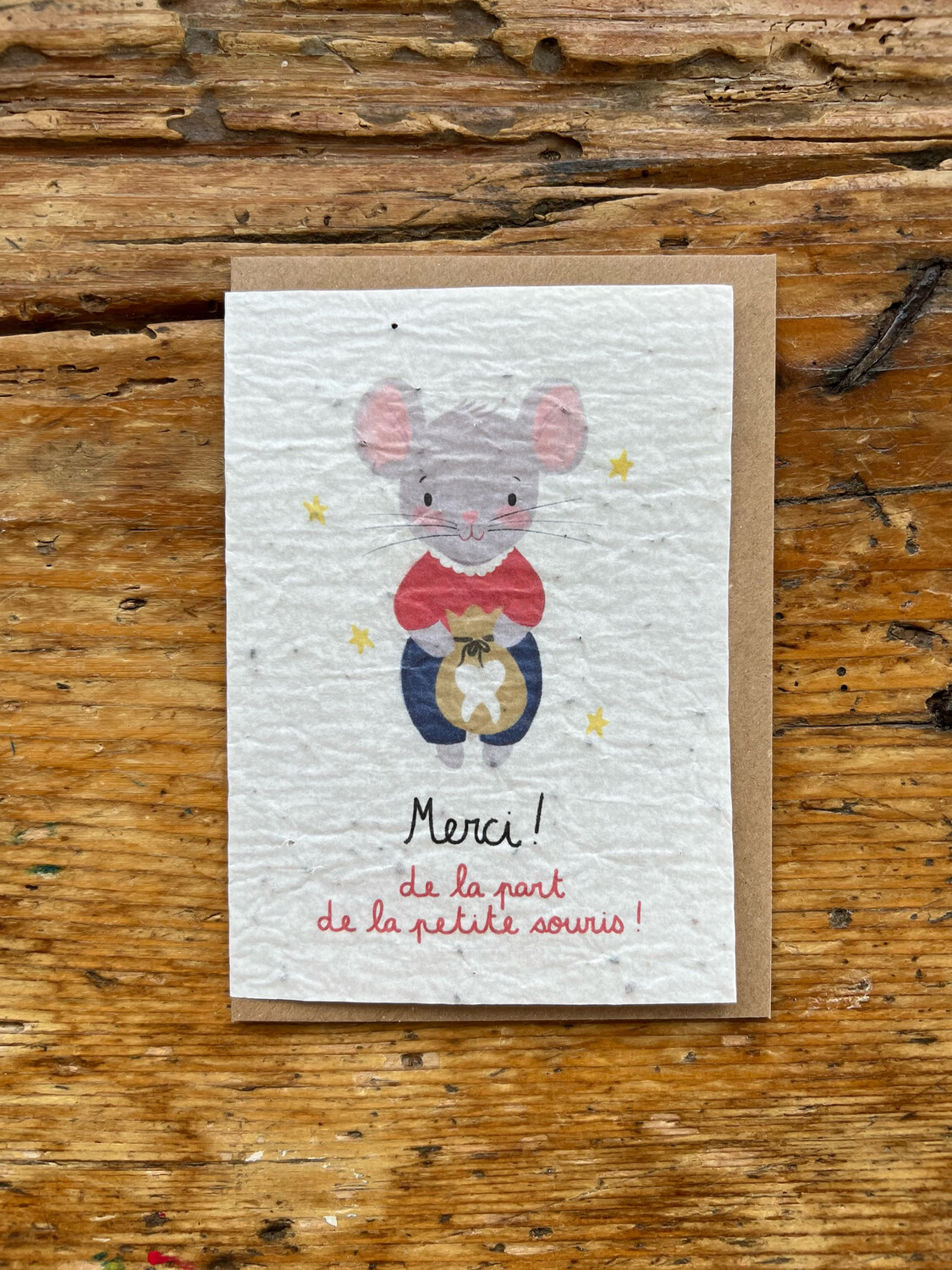 Carte à planter « Merci de la part de la petite souris » 