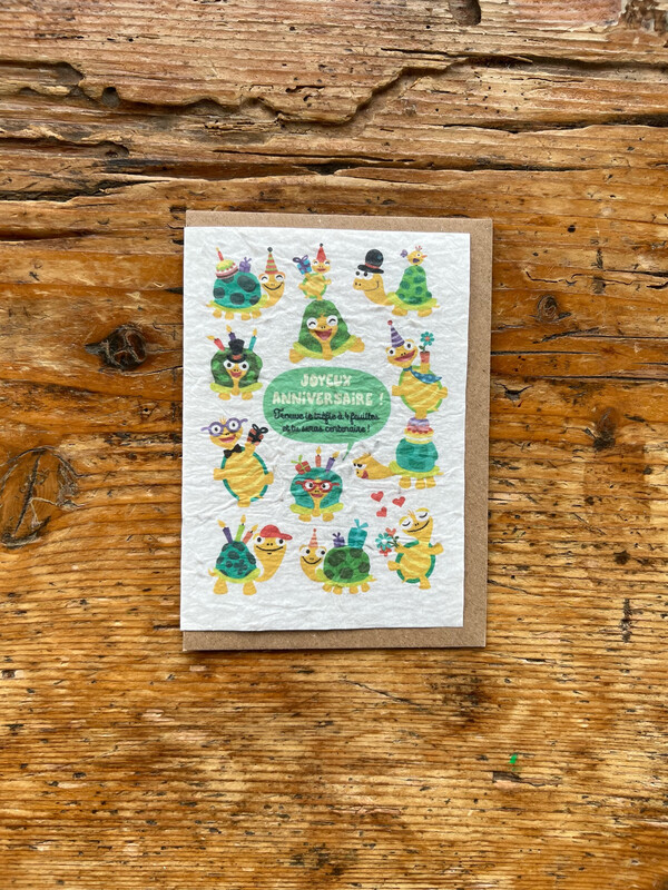 Carte à planter jeu " Anniversaire tortues centenaires "