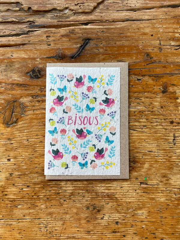 Carte à planter  « Bisous » 