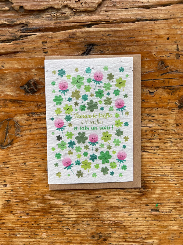 Carte à planter jeu « Trèfle de la chance » 