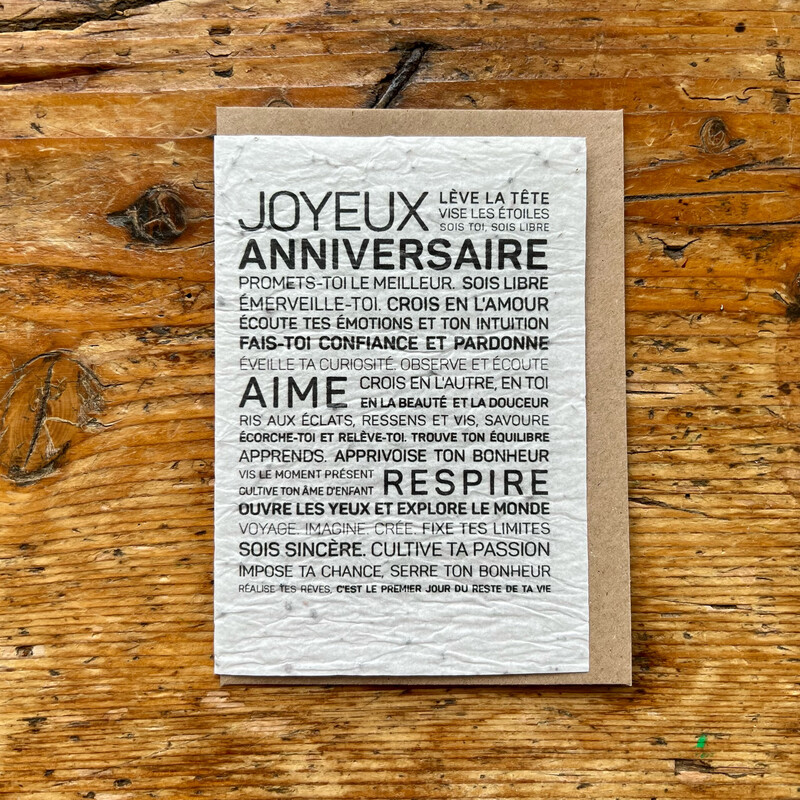 Carte à planter  « Joyeux Anniversaire » 
