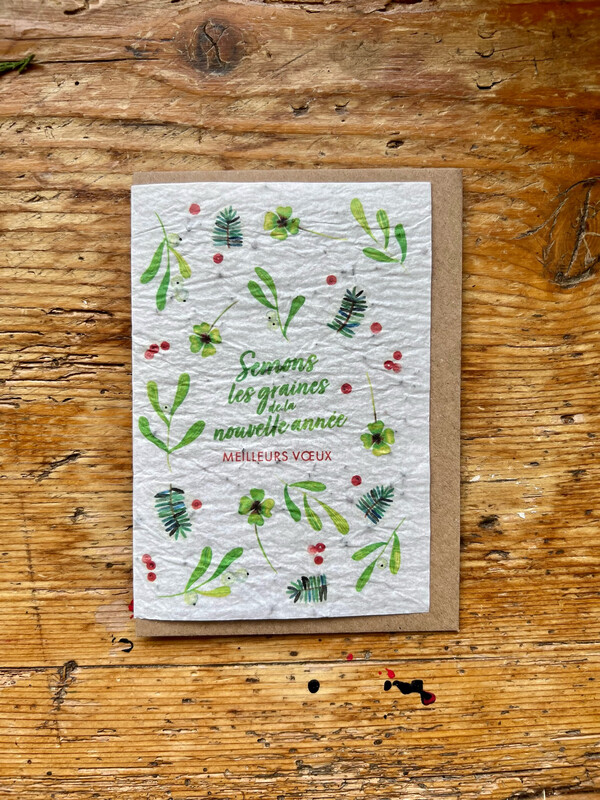 Carte à planter " Semons les graines de la nouvelle année "