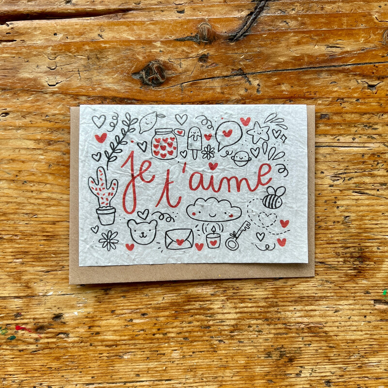 Carte à planter " Je t'aime "