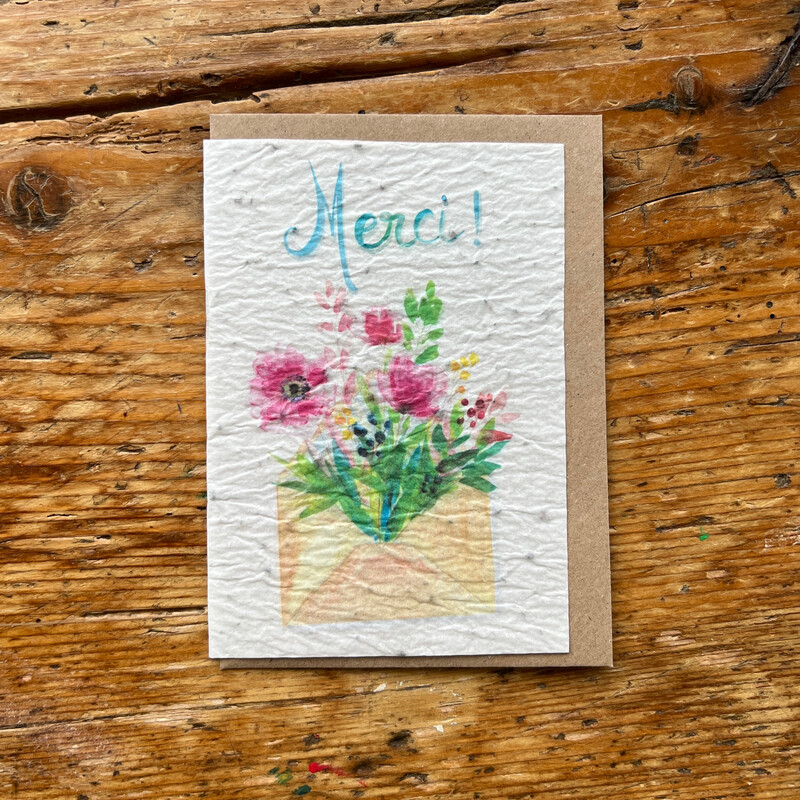 Carte à planter "Merci"