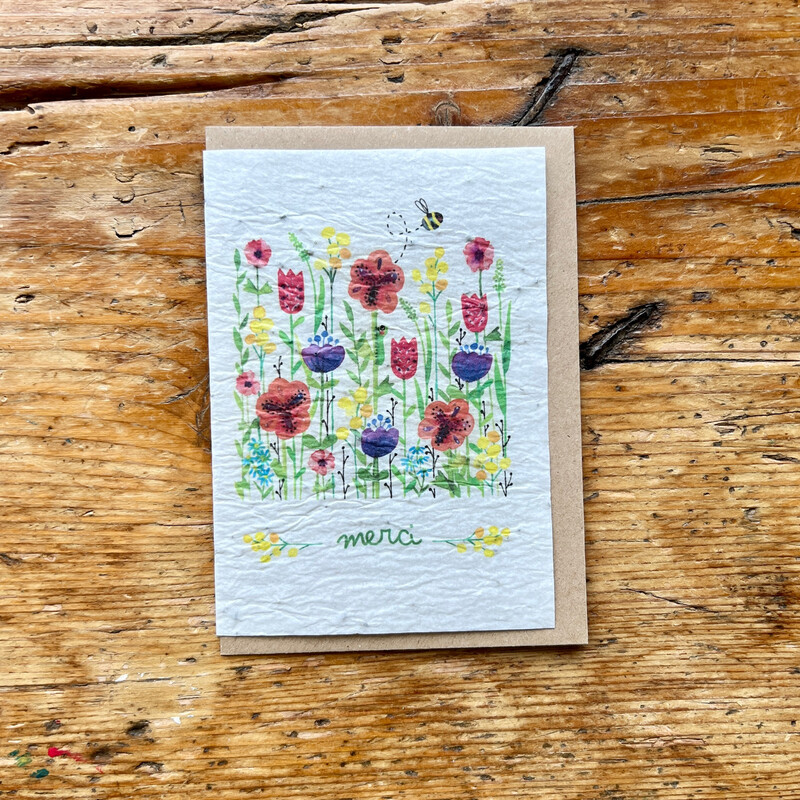 Carte à planter "Merci"