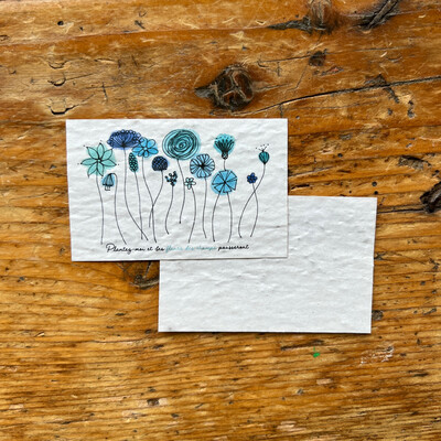 Mini carte à planter "merci fleurs des champs"