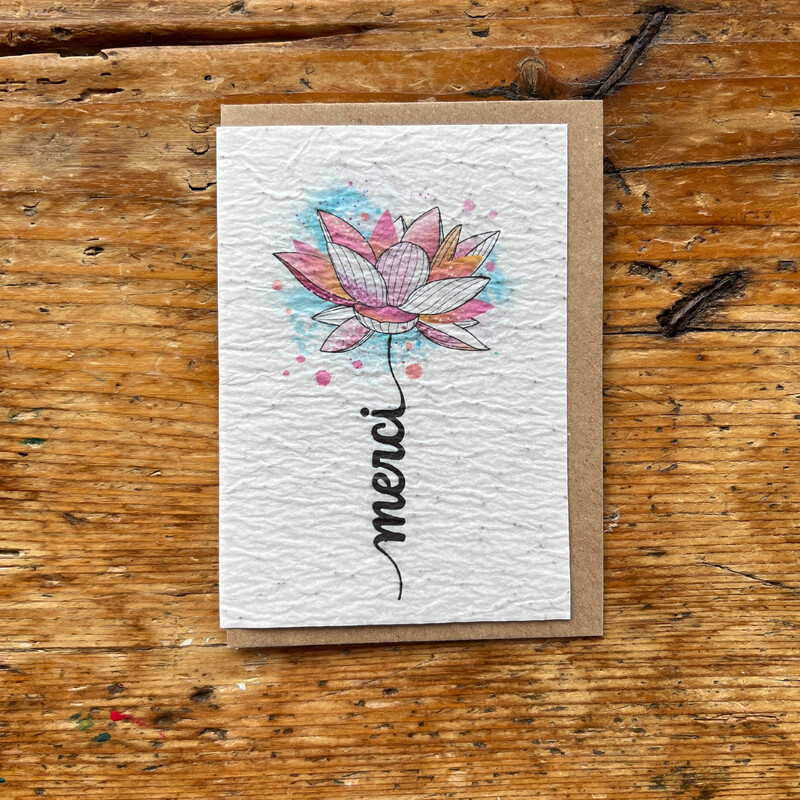 Carte à planter "Merci"