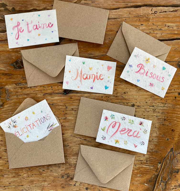 Lot de 10 minis enveloppes kraft (pour carte format carte de visite)