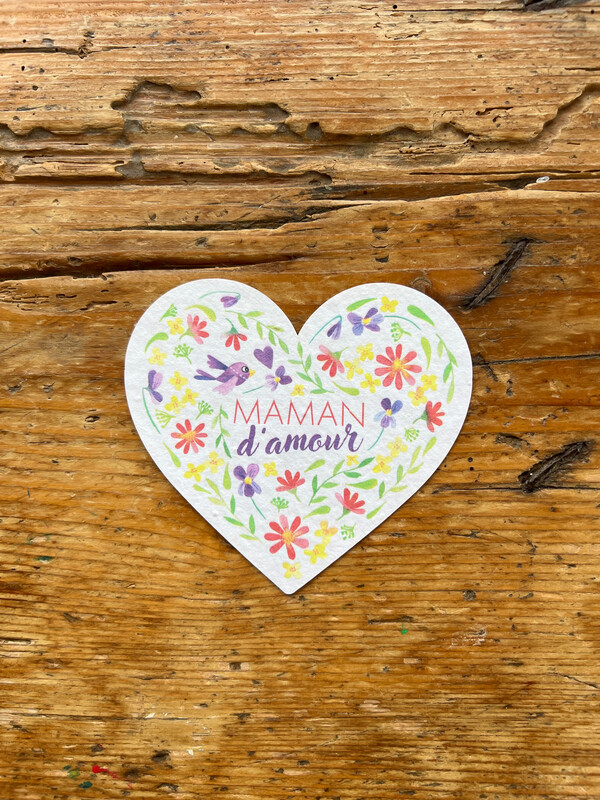Carte à planter coeur " maman d‘amour "