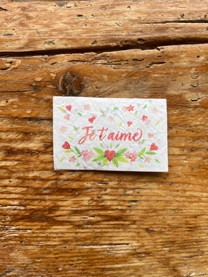 Mini carte à planter double " Je t'aime " fleurs des champs"