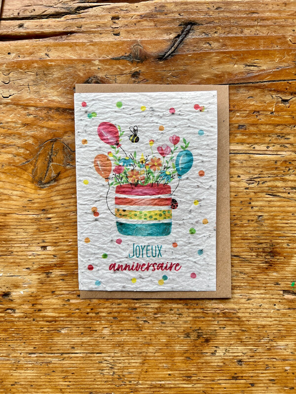 Carte à planter " Joyeux anniversaire"