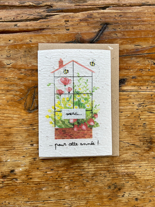 Carte à planter "Merci pour cette année" - fraise