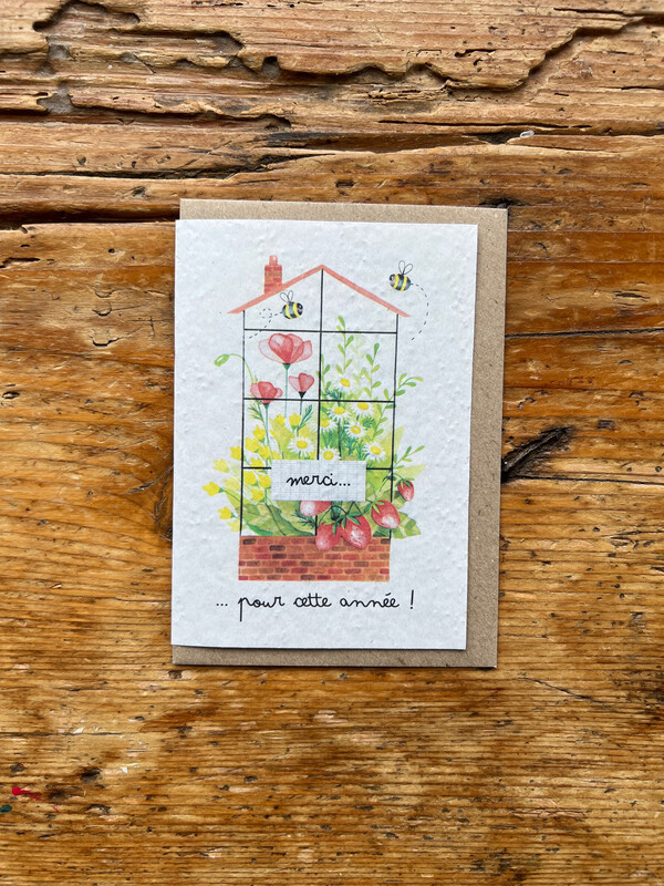 Carte à planter "Merci pour cette année" - camomille