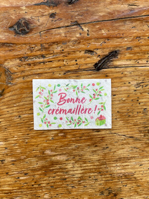 Mini carte à planter double " bonne crémaillère" fleurs des champs