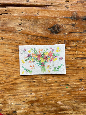 Mini carte à planter double " bouquet " fleurs des champs