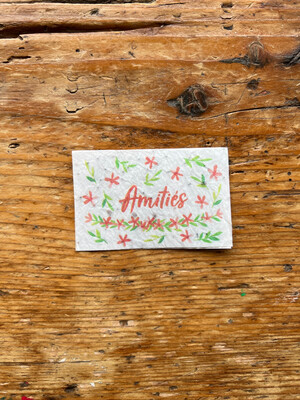 Mini carte à planter double " Amitiés " fleurs des champs