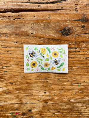 Mini carte à planter double " abeilles " fleurs des champs