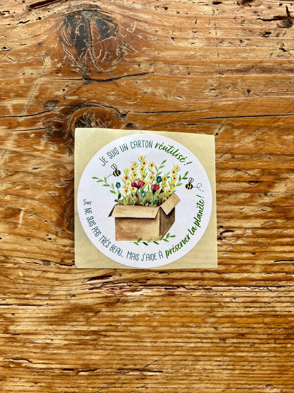 Sticker / autocollant « carton réutilisé »