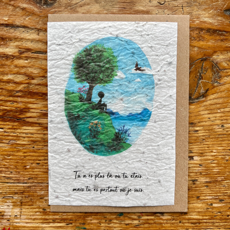 Carte à planter " Tu n’es plus là où tu étais… "