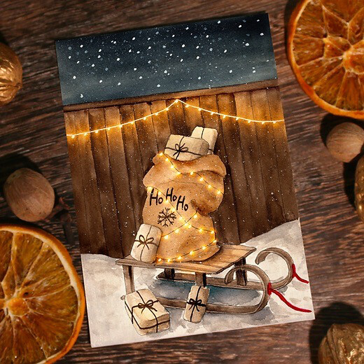 Carte « Sac de cadeaux » A4