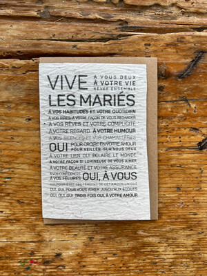 Carte à planter "Vive les mariés"
