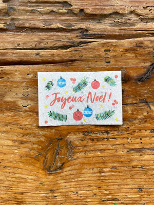 Mini carte à planter double " Joyeux Noël " fleurs des champs
