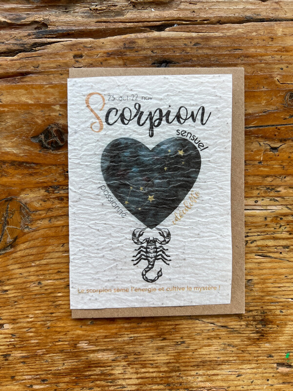 Carte à planter signe astrologique du zodiaque " Scorpion "