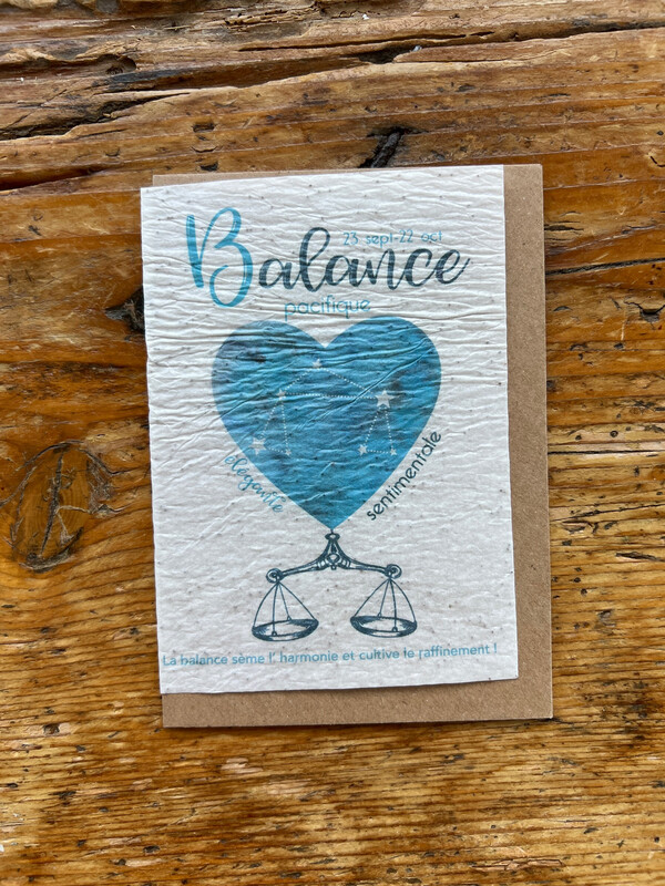 Carte à planter signe astrologique du zodiaque " Balance "