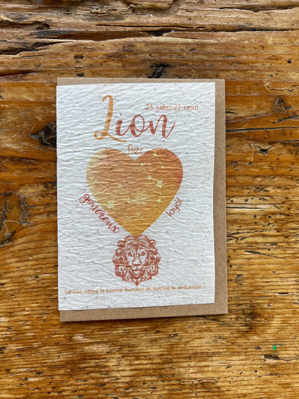 Carte à planter signe astrologique du zodiaque " Lion "