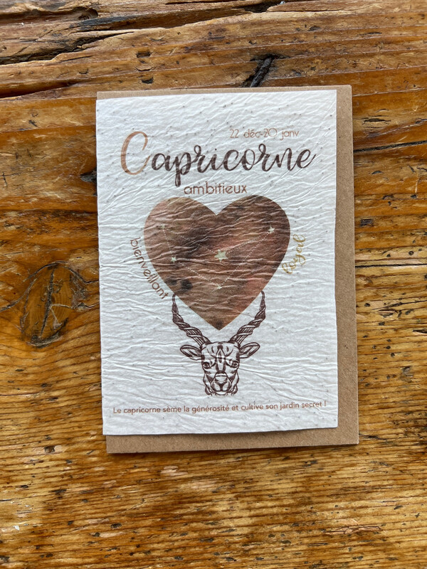 Carte à planter signe astrologique du zodiaque " capricorne "