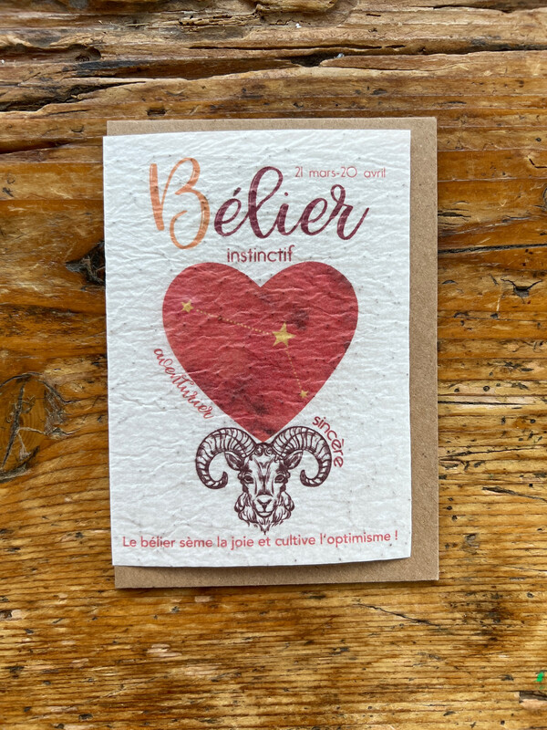 Carte à planter signe astrologique du zodiaque " Bélier "