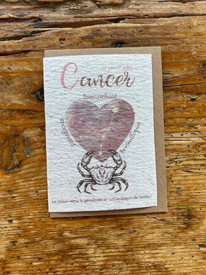 Carte à planter signe astrologique du zodiaque " Cancer "