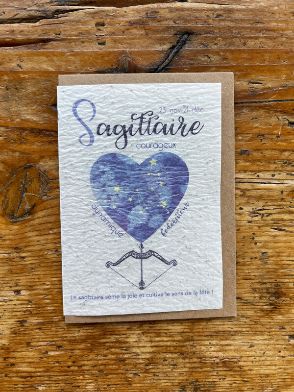 Carte à planter signe astrologique du zodiaque " Sagittaire "