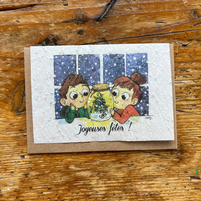 Carte à planter " Joyeuses fêtes "