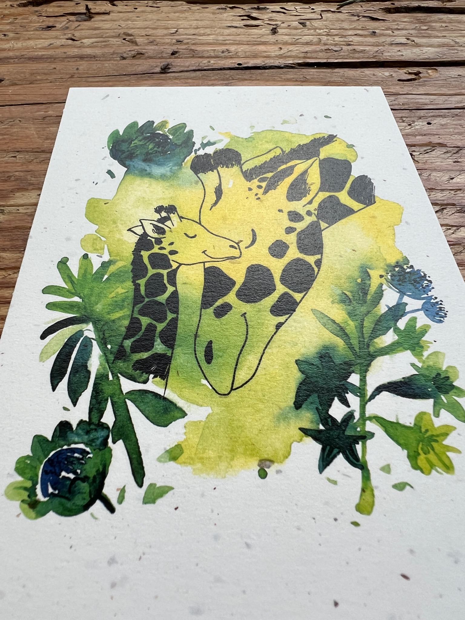Carte traditionnelle A6 « girafes »