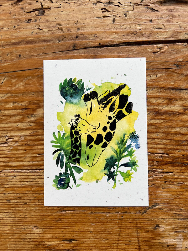 Carte traditionnelle A6 « girafes »