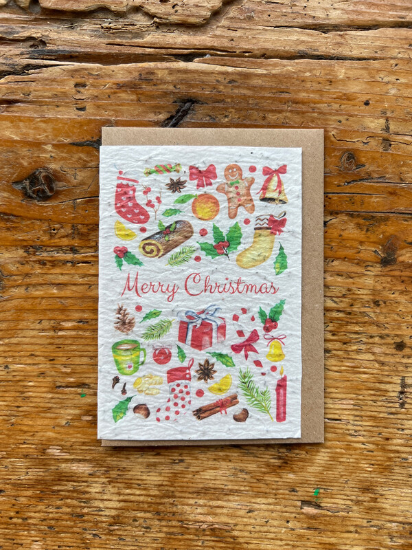 Carte à planter "Merry Christmas" (notice en anglais)