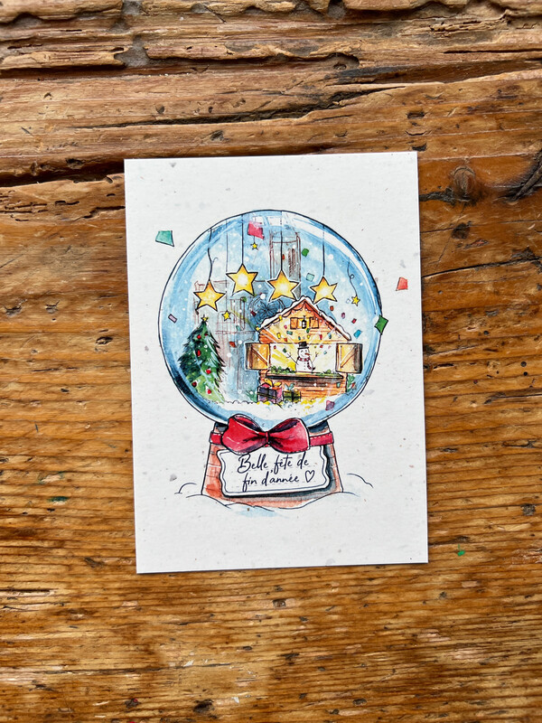 Carte traditionnelle A6 « bonne fête de fin d’année »