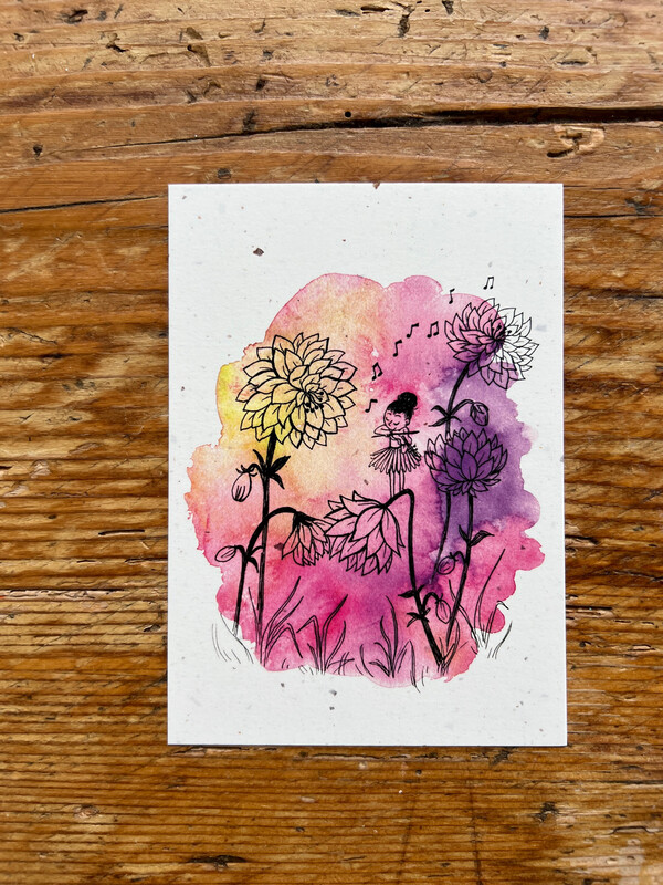 Carte traditionnelle A6 « musicienne »