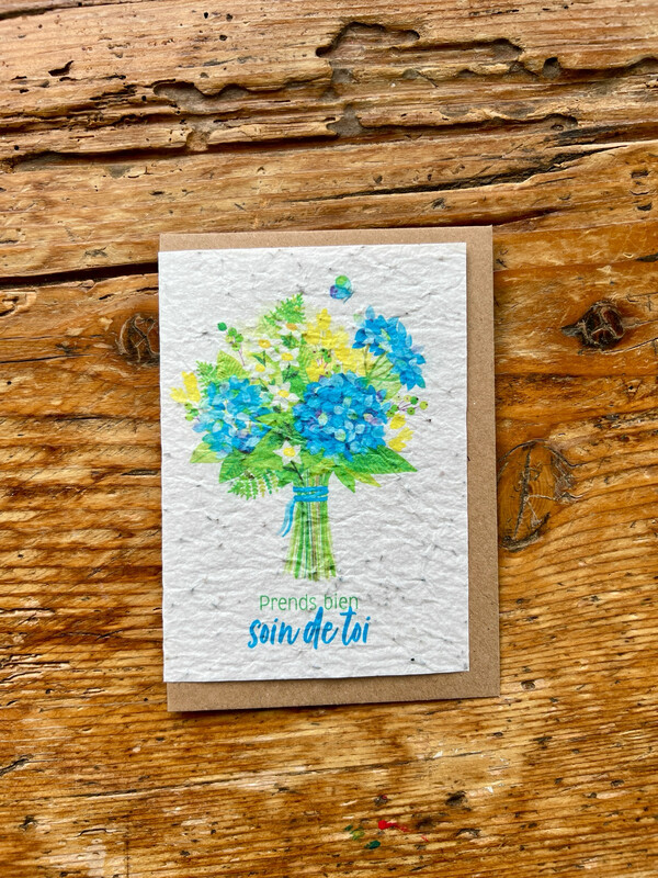 Carte à planter " Prends bien soin de toi "