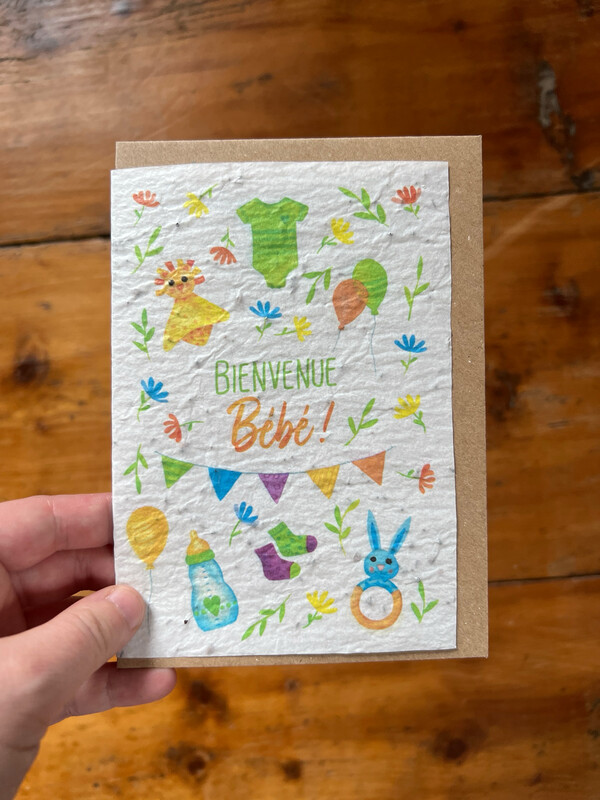 Carte à planter " Bienvenue bébé "