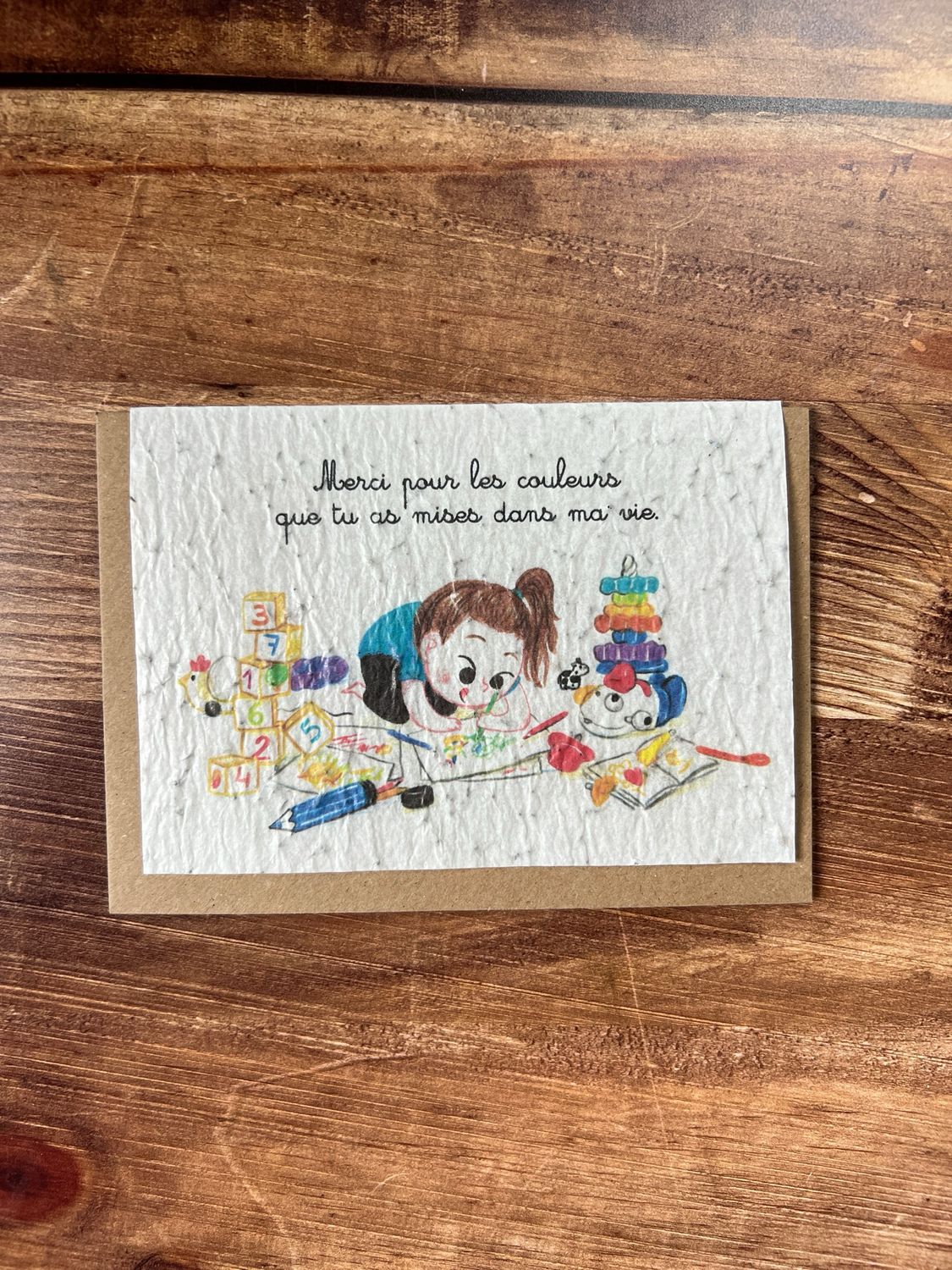 Carte à planter "Merci pour les couleurs que tu as mises dans ma vie "