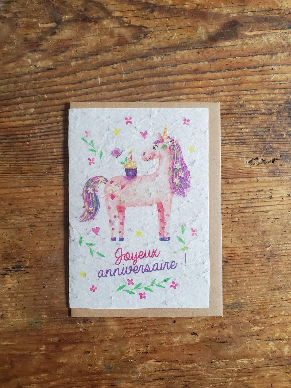 Carte à planter "anniversaire licorne " ?