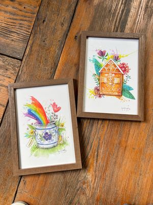 Affiche illustrée par Lucile Froehly et son cadre Affiche illustrée par Lucile Froehly et son cadre