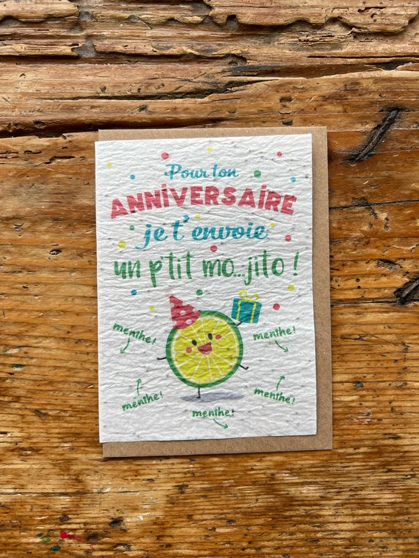 Carte à planter « Anniversaire mojito »